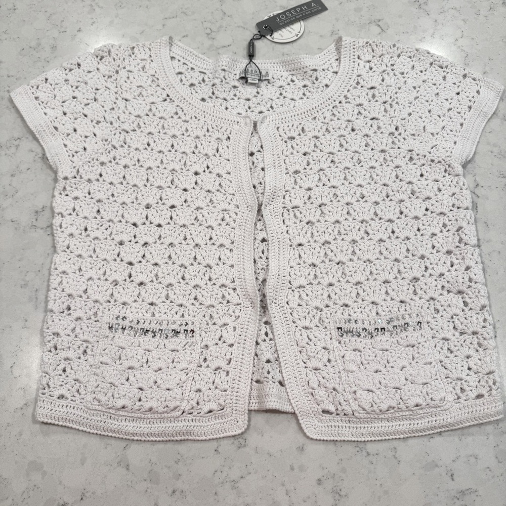 NWT Joseph A. White Knitted Cross Stitched Women's Med 100% Cotton Short Sleeve